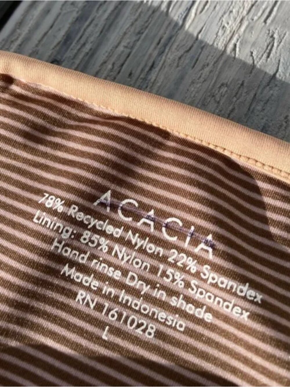 🌺 ACACIA x Free People Clove Piped Oxford Bikini Bottom | Size Large | NWT 🌺 - Picture 9 of 11